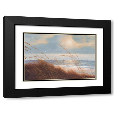 Sailboat Breezeway Black Modern Wood Framed Art Print with Double Matting by Romanello, Diane