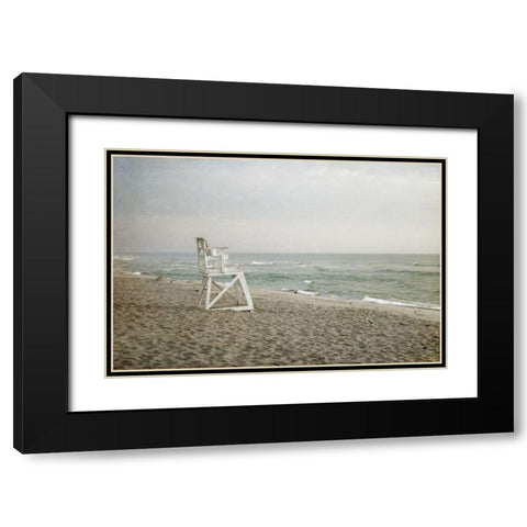 Lifeguard Chair at Dawn Black Modern Wood Framed Art Print with Double Matting by Ryan, Brooke T.