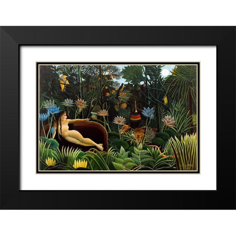 The Dream Black Modern Wood Framed Art Print with Double Matting by Rousseau, Henri
