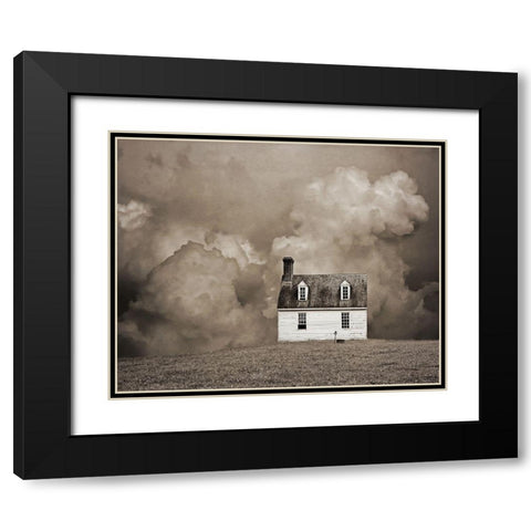 Lone House in Brown Black Modern Wood Framed Art Print with Double Matting by Ryan, Brooke T.