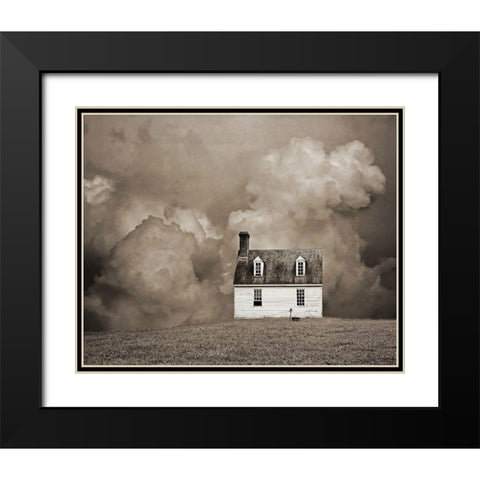 Lone House in Brown Black Modern Wood Framed Art Print with Double Matting by Ryan, Brooke T.