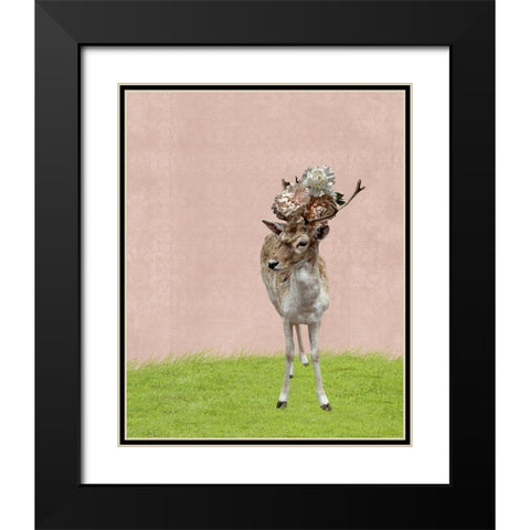 Buck on Pink Black Modern Wood Framed Art Print with Double Matting by Ryan, Brooke T.