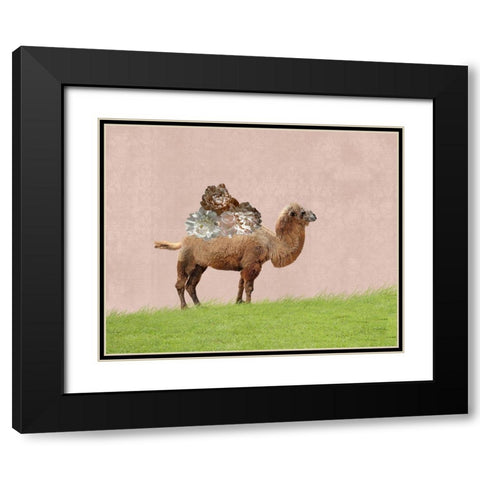 Camel on Pink Black Modern Wood Framed Art Print with Double Matting by Ryan, Brooke T.