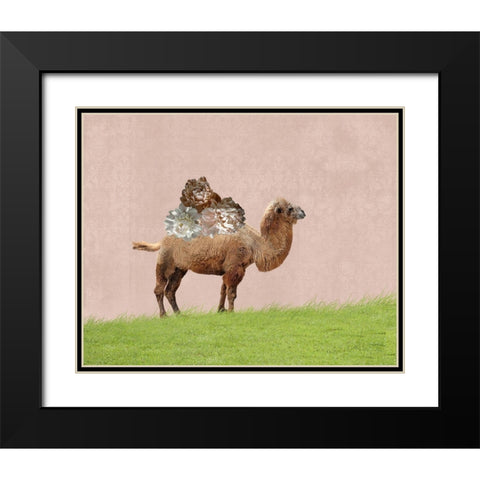 Camel on Pink Black Modern Wood Framed Art Print with Double Matting by Ryan, Brooke T.