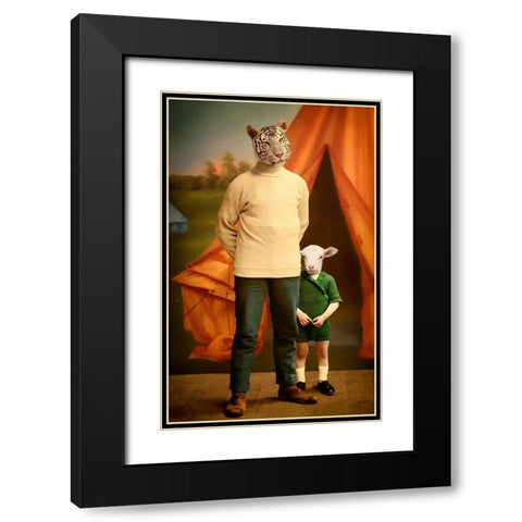 Summer Camp Black Modern Wood Framed Art Print with Double Matting by Roch, Martine