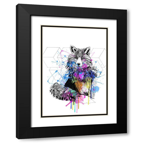 Fox Black Modern Wood Framed Art Print with Double Matting by Roberts, Karin