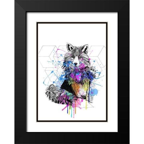 Fox Black Modern Wood Framed Art Print with Double Matting by Roberts, Karin