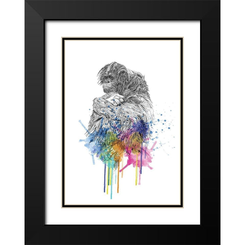Orangutan Black Modern Wood Framed Art Print with Double Matting by Roberts, Karin