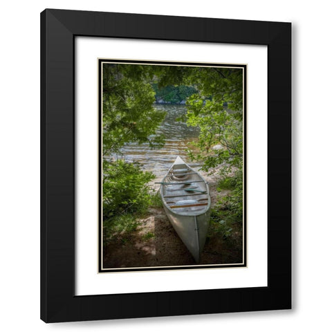 Canoe Black Modern Wood Framed Art Print with Double Matting by Ryan, Brooke T.