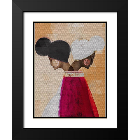 Easy Ease (Neutral) Black Modern Wood Framed Art Print with Double Matting by Robinson, Erin K.