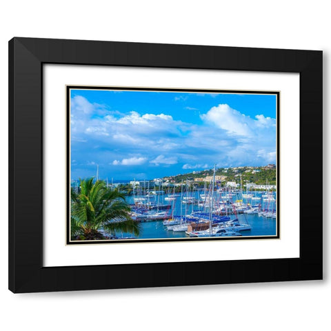 Oyster Pond Bay, St. Maarten Black Modern Wood Framed Art Print with Double Matting by Reed, Jack
