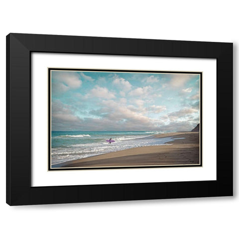 Surfer Black Modern Wood Framed Art Print with Double Matting by Ryan, Brooke T.