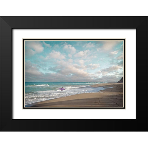 Surfer Black Modern Wood Framed Art Print with Double Matting by Ryan, Brooke T.