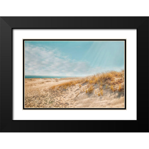 Chatham Lighthouse Beach Black Modern Wood Framed Art Print with Double Matting by Ryan, Brooke T.