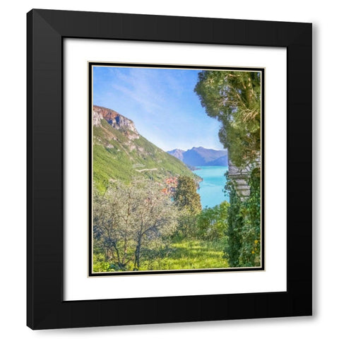 Lago di Como View No. 1 Black Modern Wood Framed Art Print with Double Matting by Ryan, Brooke T.