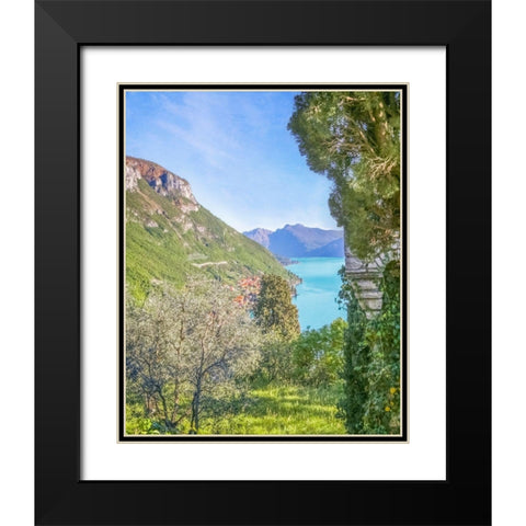Lago di Como View No. 1 Black Modern Wood Framed Art Print with Double Matting by Ryan, Brooke T.