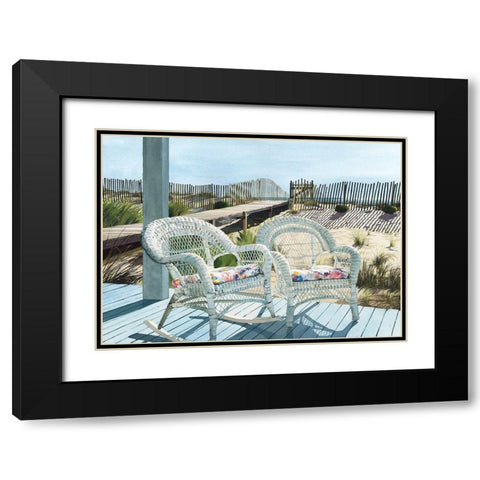 Summer Wicker Black Modern Wood Framed Art Print with Double Matting by Roberts, Linda