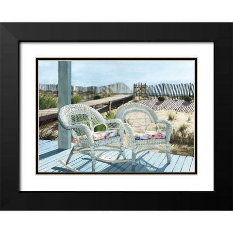 Summer Wicker Black Modern Wood Framed Art Print with Double Matting by Roberts, Linda
