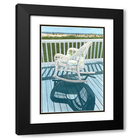 Wicker Shadows Black Modern Wood Framed Art Print with Double Matting by Roberts, Linda
