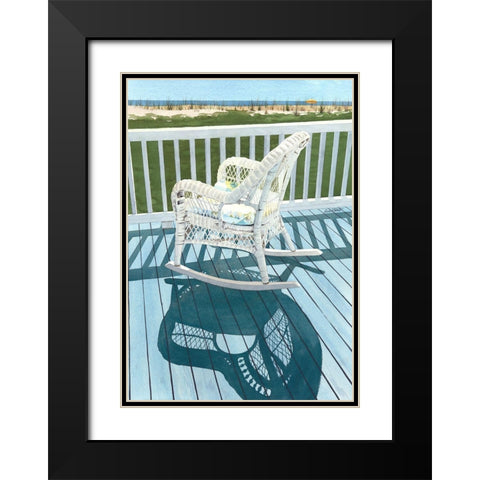 Wicker Shadows Black Modern Wood Framed Art Print with Double Matting by Roberts, Linda