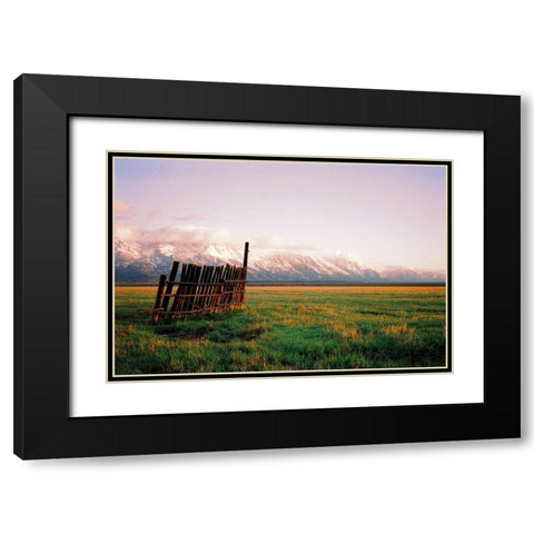 Fence In Jackson Black Modern Wood Framed Art Print with Double Matting by Rapson, Sol