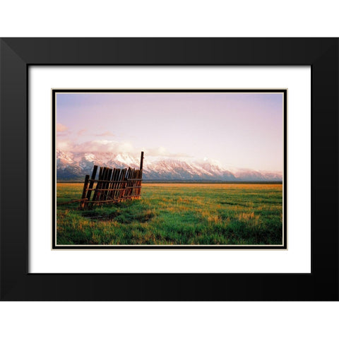Fence In Jackson Black Modern Wood Framed Art Print with Double Matting by Rapson, Sol
