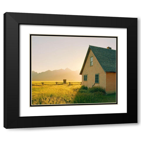 Golden Tetons Black Modern Wood Framed Art Print with Double Matting by Rapson, Sol