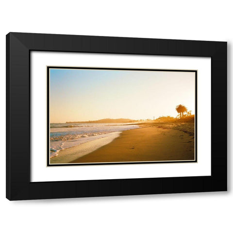 Sunset Surf Black Modern Wood Framed Art Print with Double Matting by Rapson, Sol