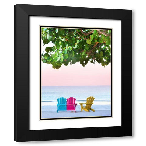 Three Chairs Black Modern Wood Framed Art Print with Double Matting by Reed, Jack