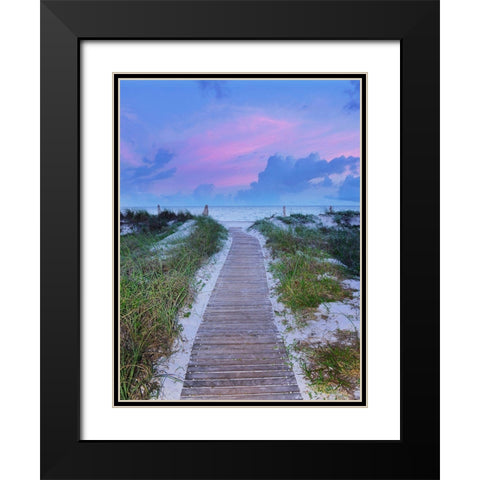 Sunrise Walk Black Modern Wood Framed Art Print with Double Matting by Reed, Jack