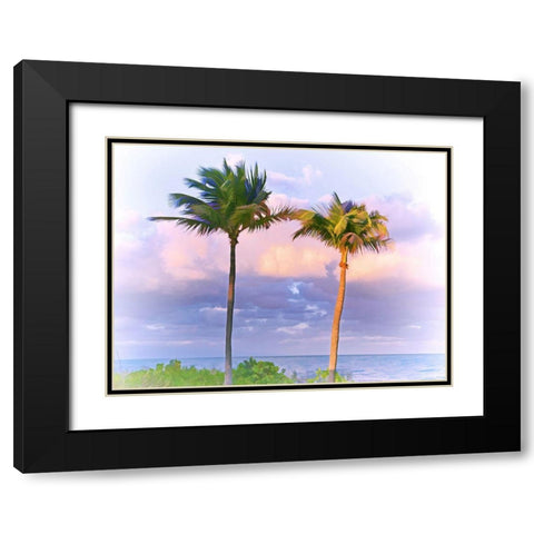 Two Palms Black Modern Wood Framed Art Print with Double Matting by Reed, Jack