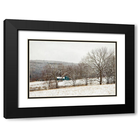 Teal Farmhouse Black Modern Wood Framed Art Print with Double Matting by Ryan, Brooke T.