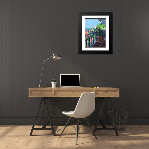 Terrace View Black Modern Wood Framed Art Print with Double Matting by Railsback, Page Pearson
