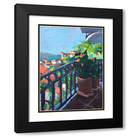 Terrace View Black Modern Wood Framed Art Print with Double Matting by Railsback, Page Pearson