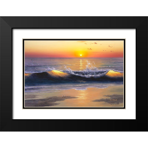 Sunset Nights Black Modern Wood Framed Art Print with Double Matting by Romanello, Diane