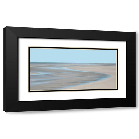 Blue and Beige Beach 2 Black Modern Wood Framed Art Print with Double Matting by Ryan, Brooke T.