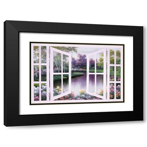 Springtime Symphony Door Black Modern Wood Framed Art Print with Double Matting by Romanello, Diane