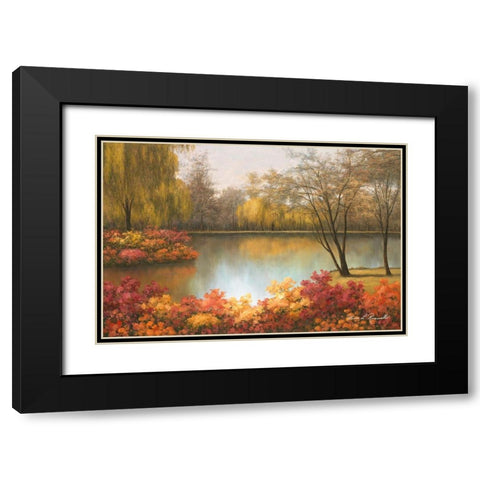 Autumn Palette Black Modern Wood Framed Art Print with Double Matting by Romanello, Diane