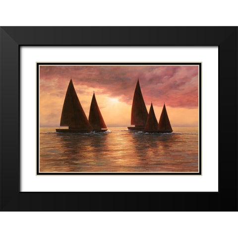 Dream Sails Black Modern Wood Framed Art Print with Double Matting by Romanello, Diane