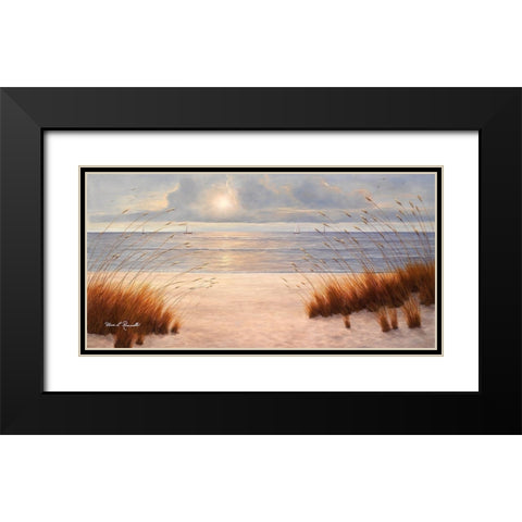 Beach Days Black Modern Wood Framed Art Print with Double Matting by Romanello, Diane