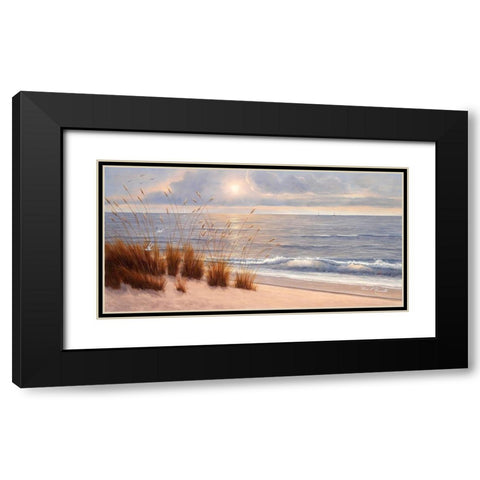 Seashore Black Modern Wood Framed Art Print with Double Matting by Romanello, Diane