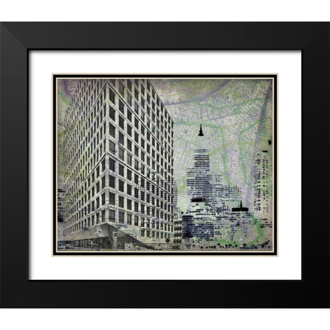 Cityscape I Black Modern Wood Framed Art Print with Double Matting by Roberts, Art