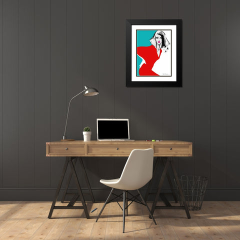 Red Dress Black Modern Wood Framed Art Print with Double Matting by Ramdeen, Aasha