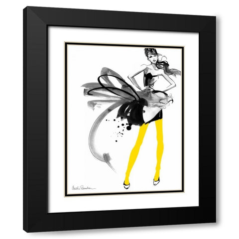 Yellow Tights Black Modern Wood Framed Art Print with Double Matting by Ramdeen, Aasha