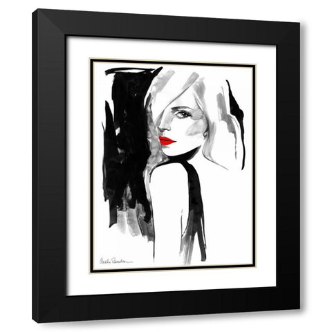 Over the Shoulder Black Modern Wood Framed Art Print with Double Matting by Ramdeen, Aasha