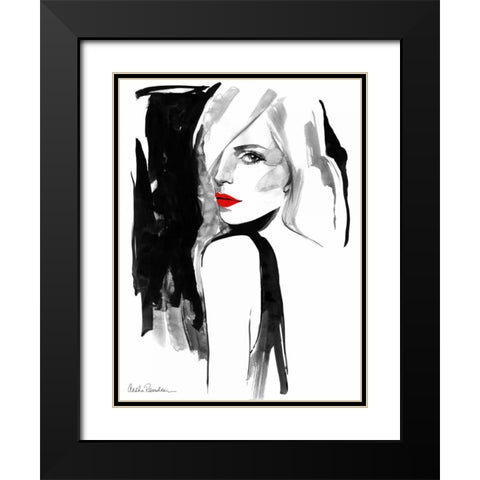 Over the Shoulder Black Modern Wood Framed Art Print with Double Matting by Ramdeen, Aasha
