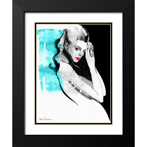 Shoulder Necklace Black Modern Wood Framed Art Print with Double Matting by Ramdeen, Aasha
