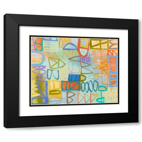 Duet Series I Black Modern Wood Framed Art Print with Double Matting by Richardson-Baughman, Janet