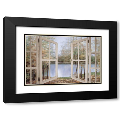 Autumn Woods Black Modern Wood Framed Art Print with Double Matting by Romanello, Diane