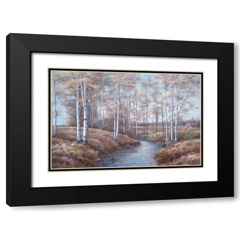 Birch Creek Black Modern Wood Framed Art Print with Double Matting by Romanello, Diane